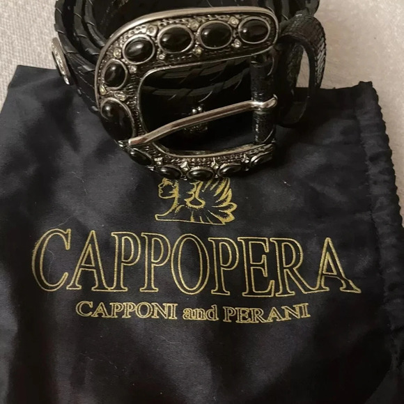 New women’s Cappopera jeans Black Italian genuine leather
Belt Size M main image 5